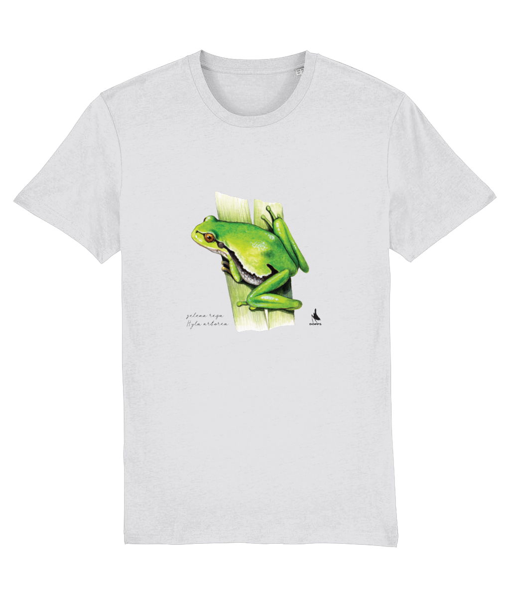 Majica s kratkimi rokavi (bela) - zelena rega