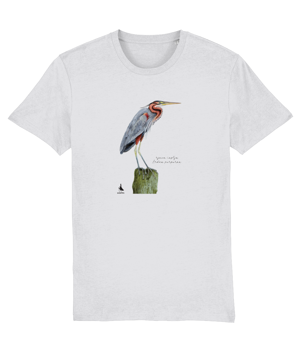 Majica s kratkimi rokavi (bela) - rjava čaplja