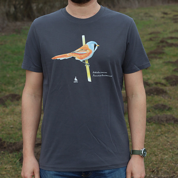 Majica s kratkimi rokavi (siva) - brkata sinica