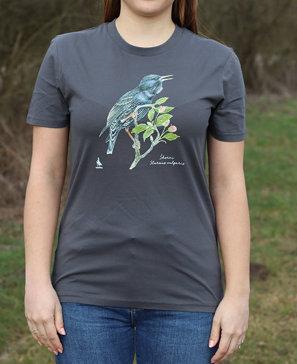 Majica s kratkimi rokavi (siva) - škorec