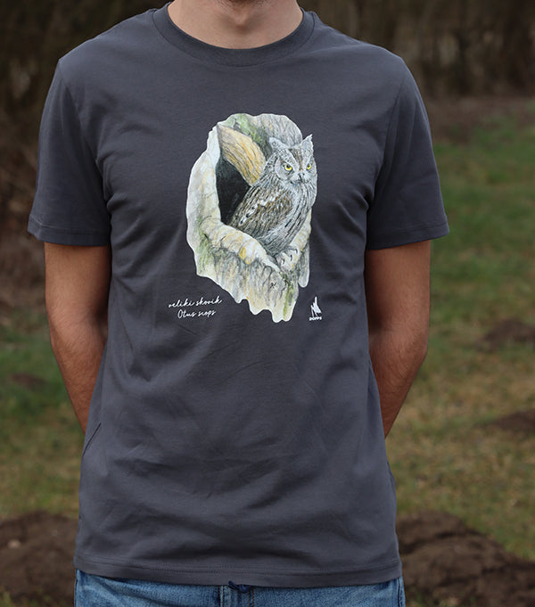 Majica s kratkimi rokavi (siva) - veliki skovik