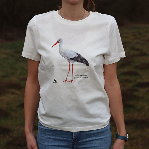 Majica s kratkimi rokavi (bela) - bela štorklja